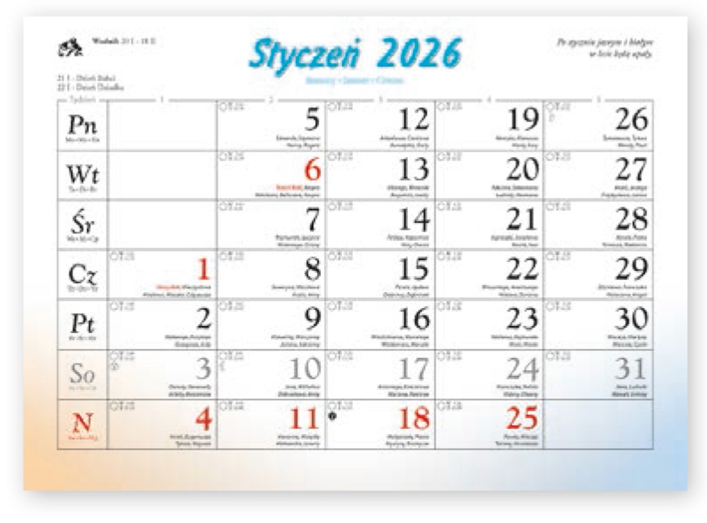 Kalendarz Rodzinny WL05 Miasta w Akwareli