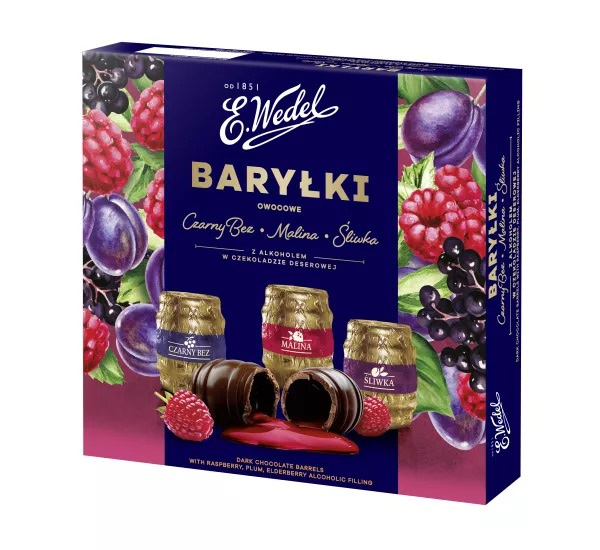 Coffret 200g Baryłki Goûts d'Été au Chocolat Noir et Alcool