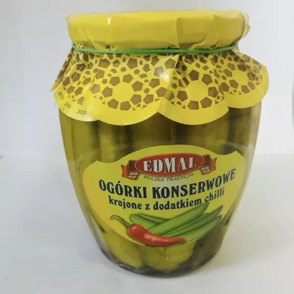 Concombres au vinaigre tranchés au chili Edmal 770 g