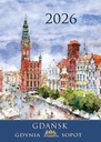 Kalendarz Ścienny 2026 Gdańsk Gdynia Sopot Akwarele Katarzyna Tomala B4
