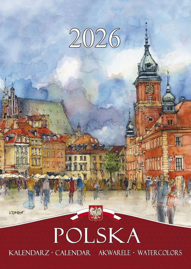 Calendrier Mural 2026 Pologne Aquarelles Katarzyna Tomala B4
