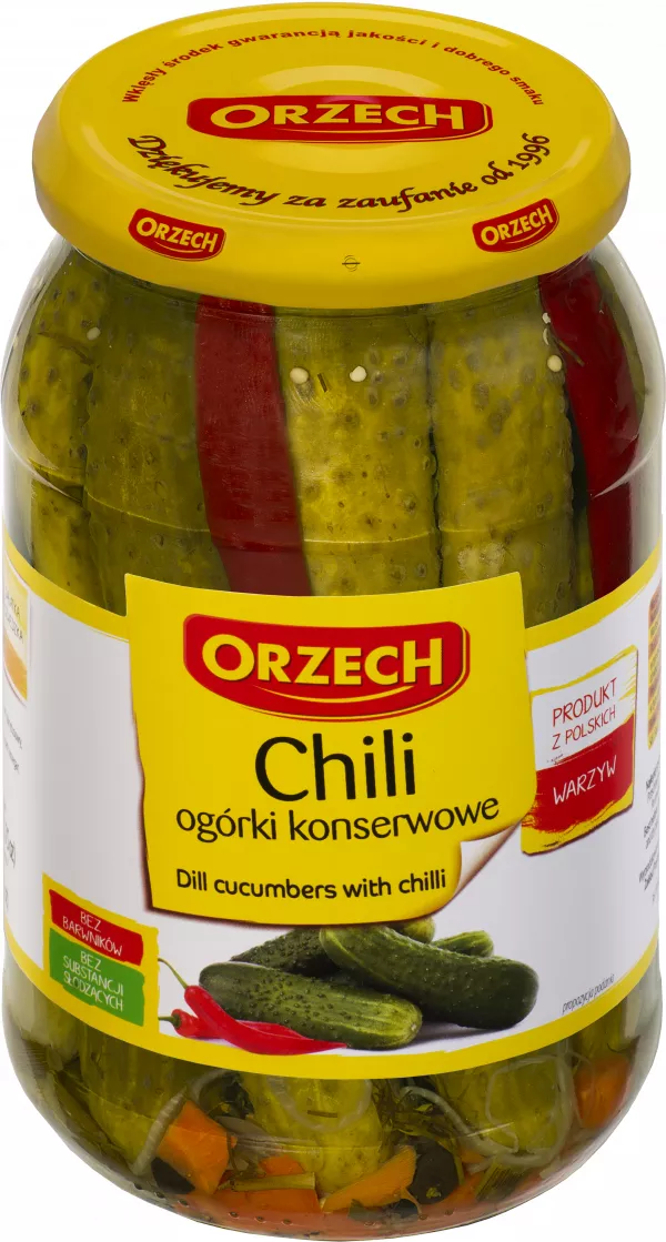 Ogórki konserwowe z chili Orzech 830 g