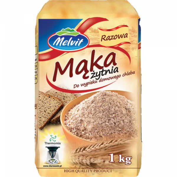 Farine de seigle complète pour la cuisson du pain 1 kg Melvit