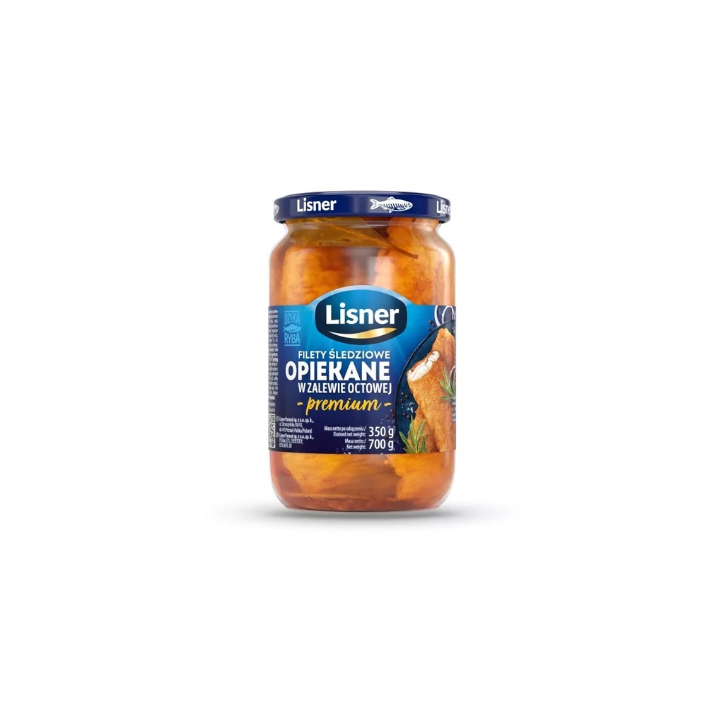 Filety Śledziowe Opiekane w Zalewie Octowej Lisner 700 G