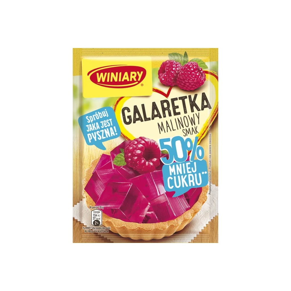 Gelée Dessert à la Framboise 50% Moins Sucrée Winiary 39 g