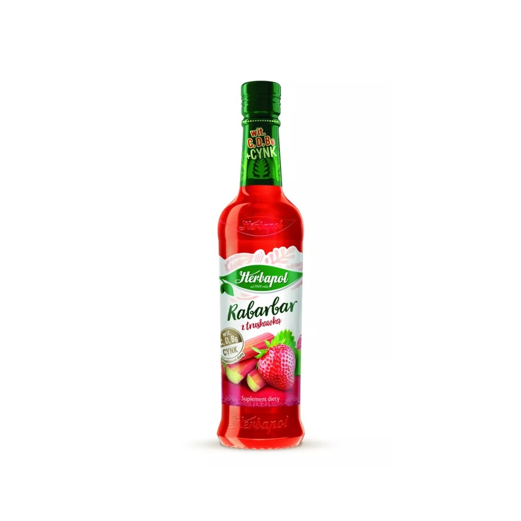 Syrop Rabarbar-Truskawka Herbapol 420 ml