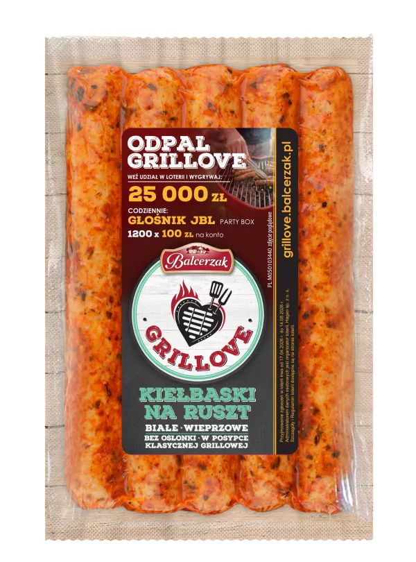 Kiełbaski białe na ruszt w posypce klasycznej Balcerzak 250 g