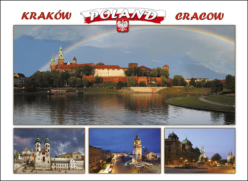 Carte postale Cracovie Pologne Blanc B6