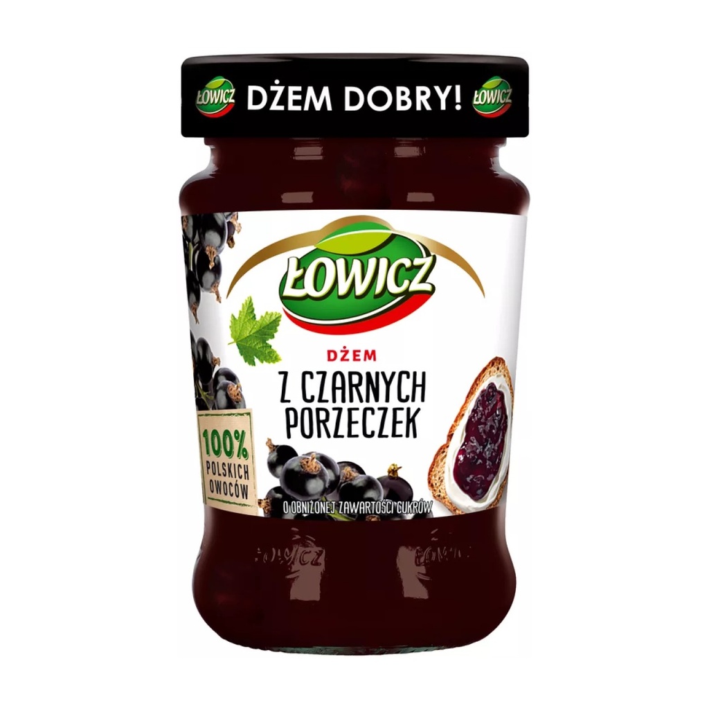 Confiture de Cassis Allégée en Sucre Łowicz 280 g