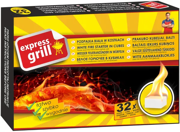 [r012-443] Allume-Feu Blanc Expressgrill 32 Cubes