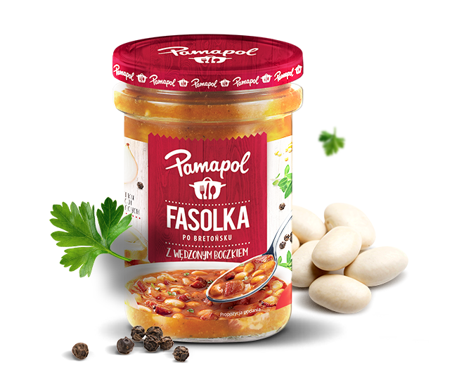 Fasolka po bretońsku z boczkiem 500g Pamapol
