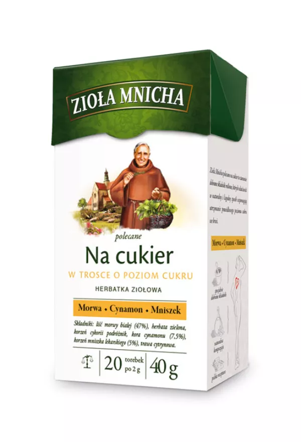 Herbata ziołowa Zioła Mnicha na cukier Herbapol 20 x 2 g