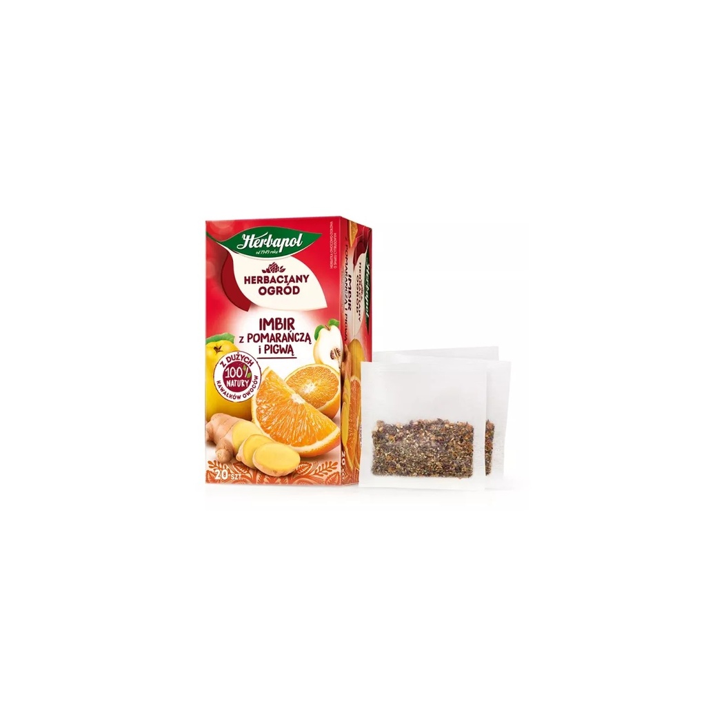 Herbata Owocowa Imbir Pomarańcza Pigwa Herbapol 20 × 2,5 G