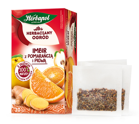 Thé aux fruits Gingembre, orange et coing Herbaciarny Ogród Herbapol 20 x 2,5 g
