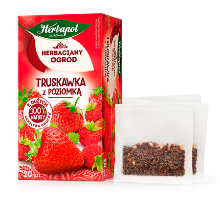 Thé aux fruits fraise et fraise des bois Herbaciarny Ogród Herbapol 20 x 2,5 g