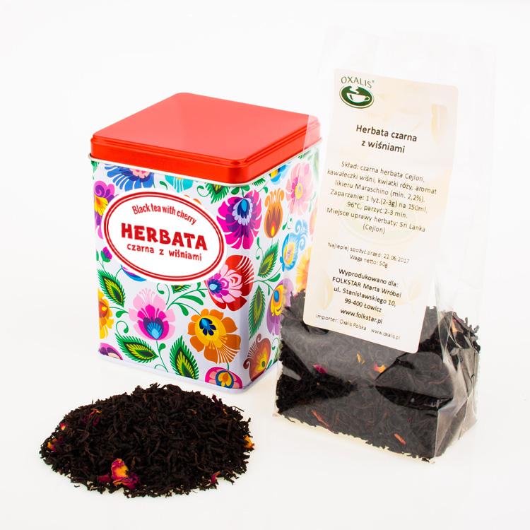 Herbata czarna z wiśniami "Łowicka Biała" w puszce - Folkstar