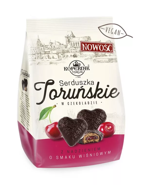 Kopernik Toruńskie pierniki serca w czekoladzie wiśniowe 150g
