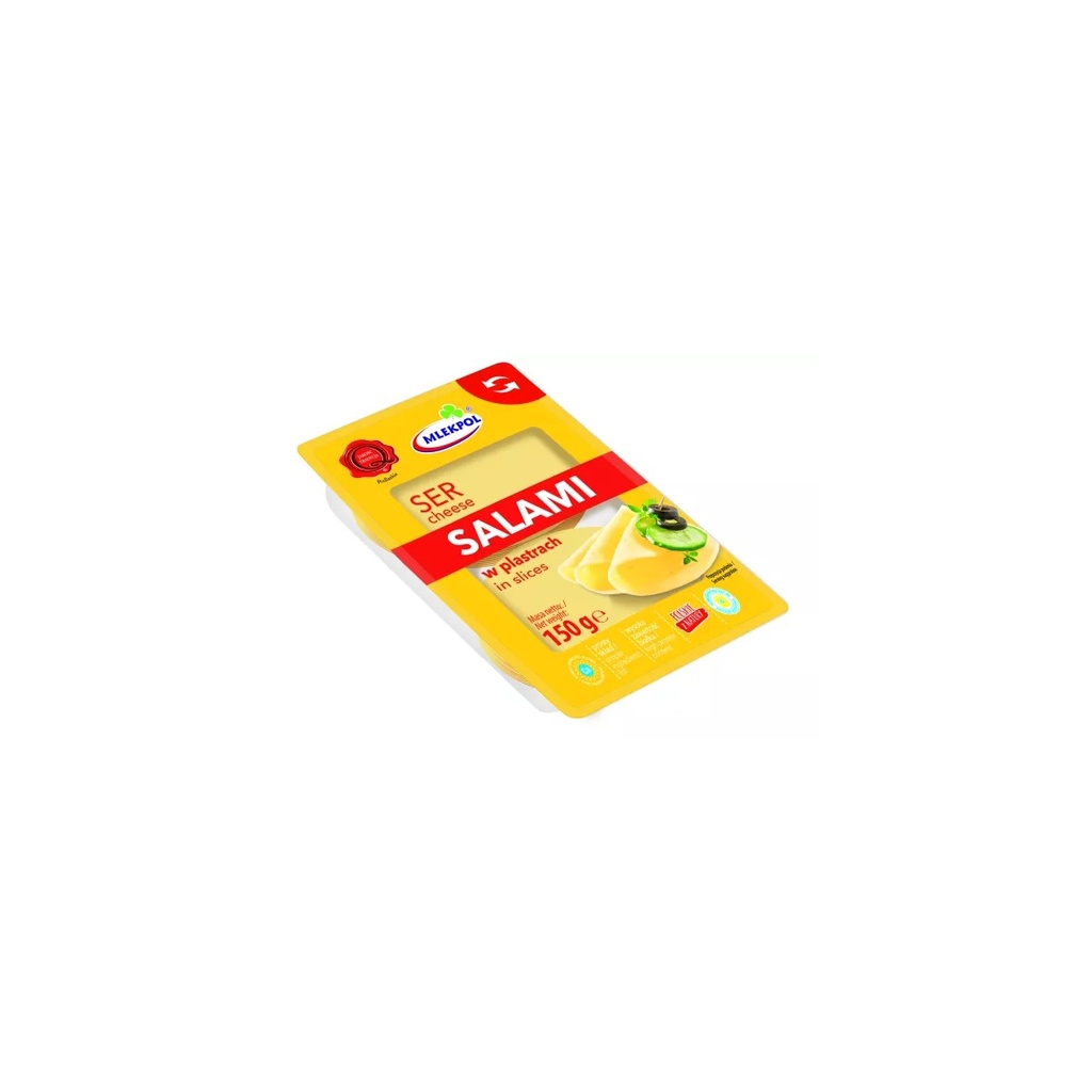 Ser żółty salami plastry 150g Mlekpol