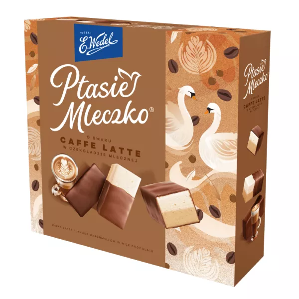 PTASIE MLECZKO 340G CAFFE LATTE W CZEKOLADZIE MLECZNEJ WEDEL