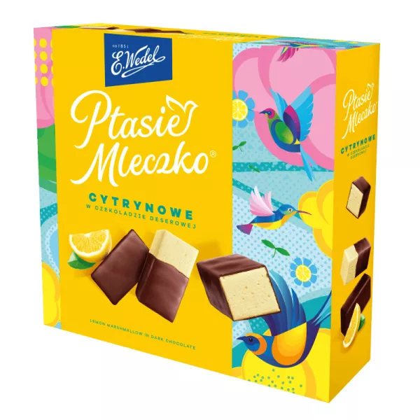 Ptasie Mleczko Cytrynowe w Czekoladzie Deserowej Wedel 340 g