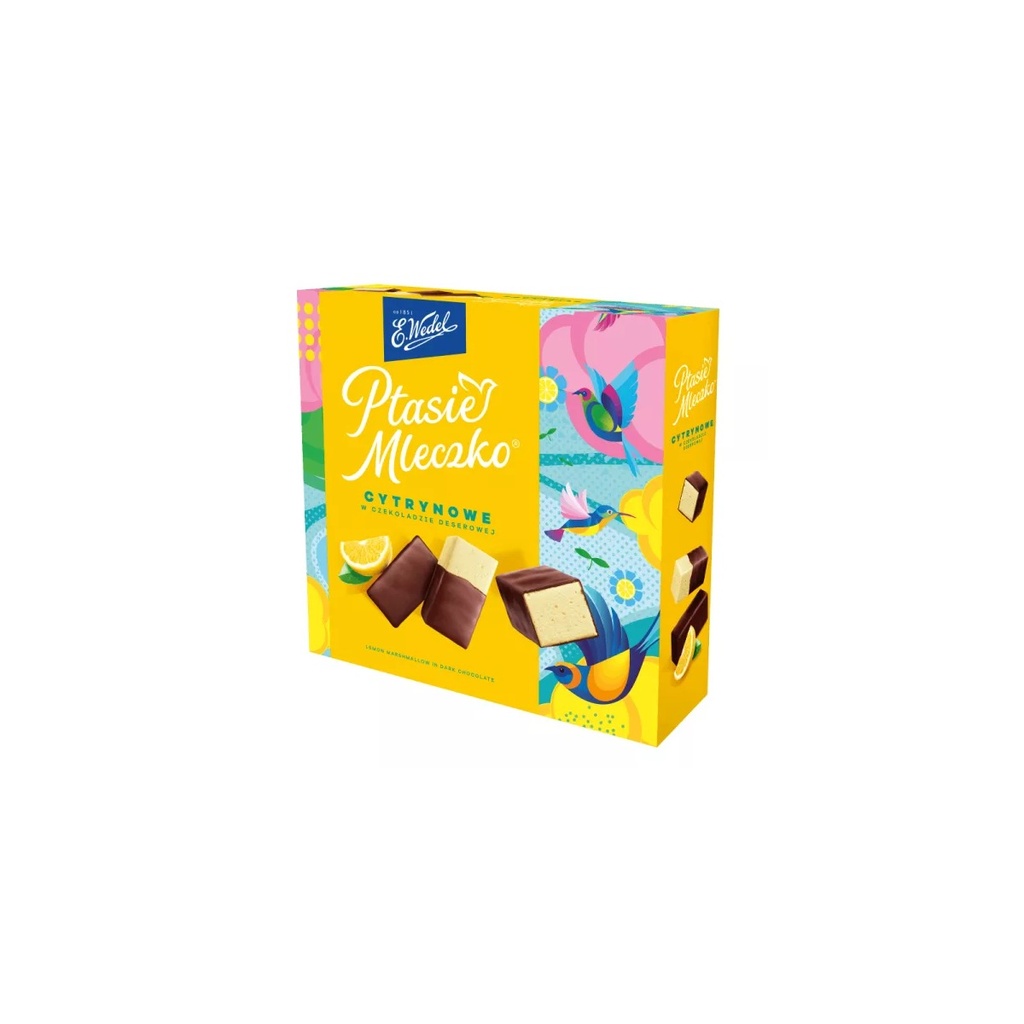 [r008-01-00268-r008-347] Ptasie Mleczko Wedel 340 g – Bouchées de Mousse au Citron Enrobées de Chocolat Noir