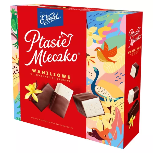 Ptasie Mleczko Waniliowe w Czekoladzie Deserowej Wedel 340 g