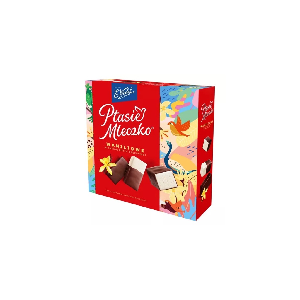 [r008-01-00270-r008-349] Ptasie Mleczko Wedel 340 g – Bouchées de Mousse à la Vanille Enrobées de Chocolat Noir