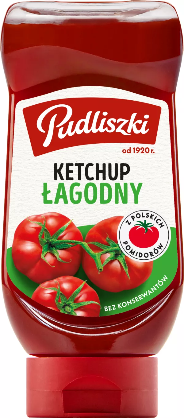 Ketchup łagodny Pudliszki 480 g butelka plastikowa