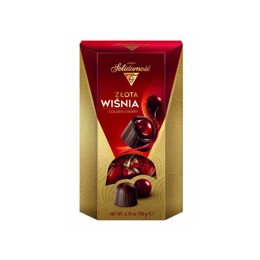 [r006-285] Cerises Confites Enrobées de Chocolat Solidarność 190 g
