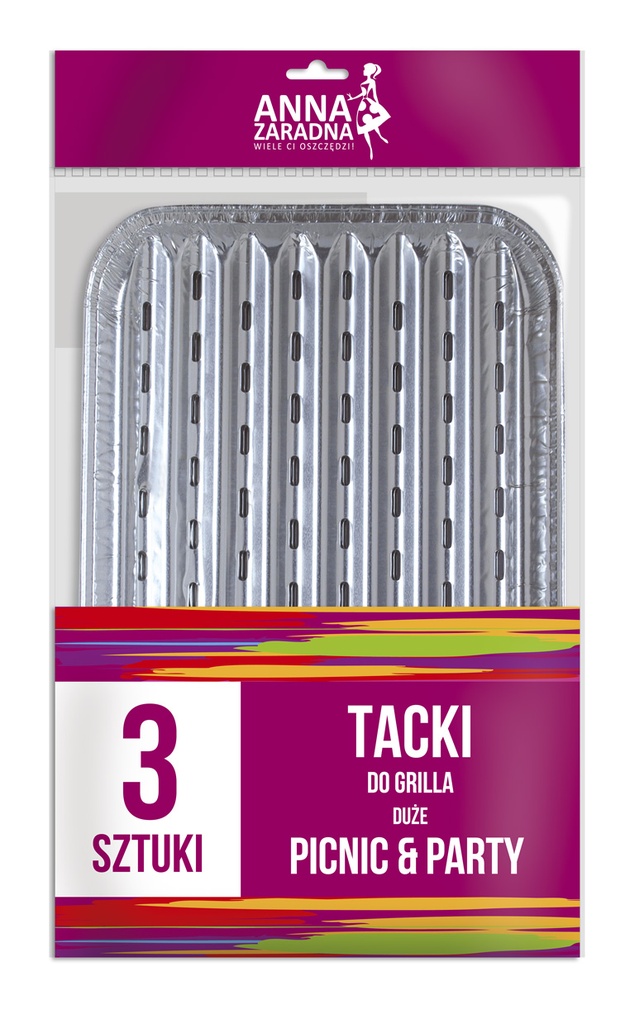 [r012-445] Tacki do Grilla Duże 3 szt. 34,5 × 22,5 × 2,4 cm