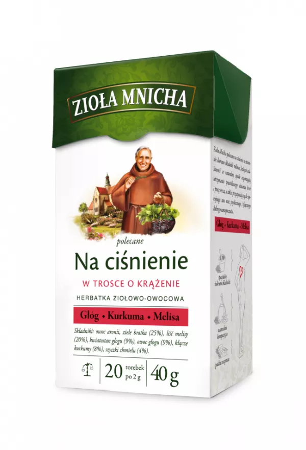 Infusion aux herbes Zioła Mnicha pour la tension Big Active Herbapol 20 x 2 g