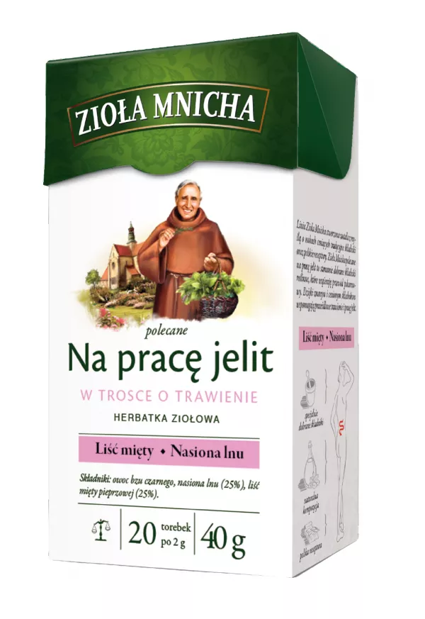 Infusion aux plantes Zioła Mnicha pour le transit intestinal Big Active Herbapol 20 x 2 g