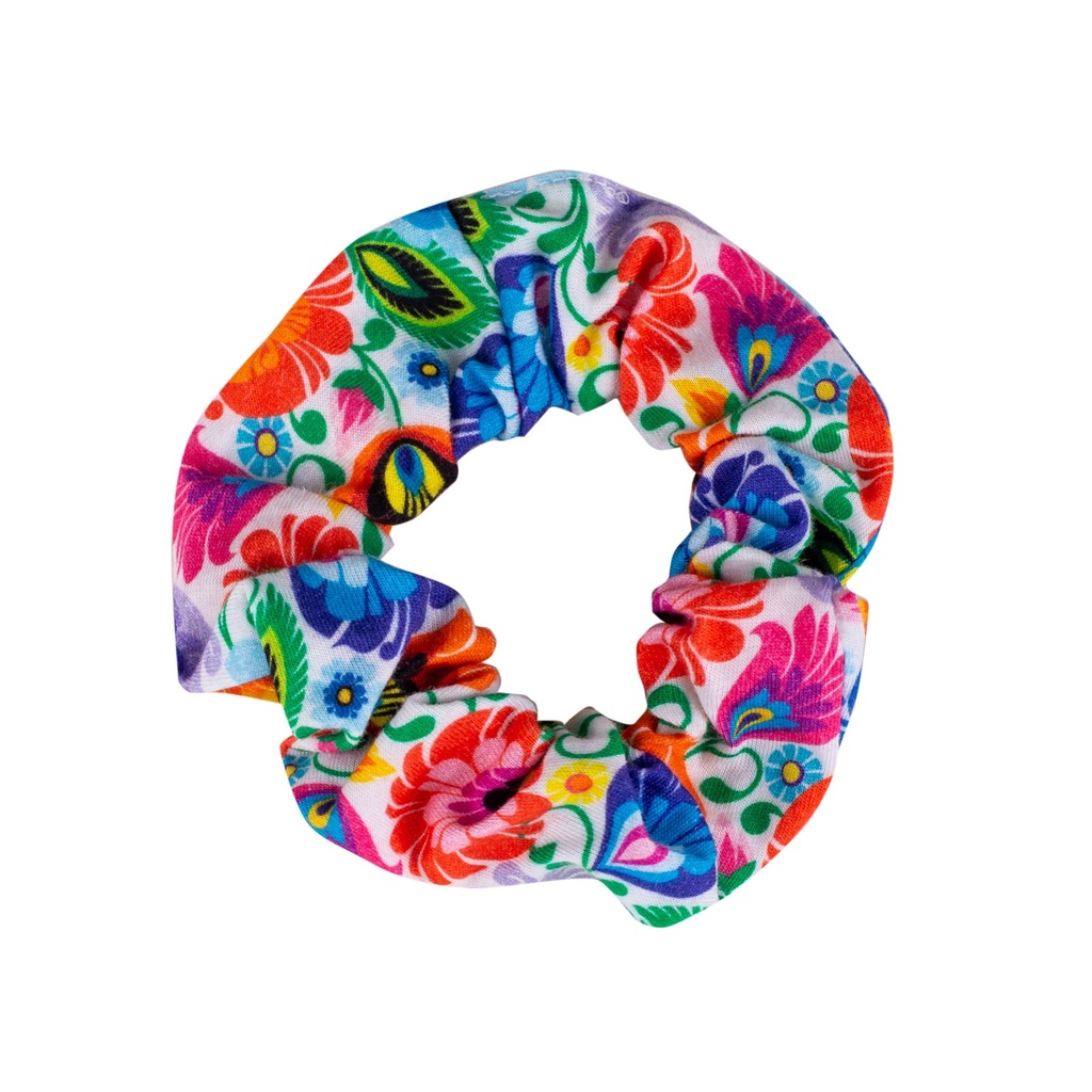 ÉLASTIQUE POUR CHEVEUX – MOTIF ŁOWICKI BLANC