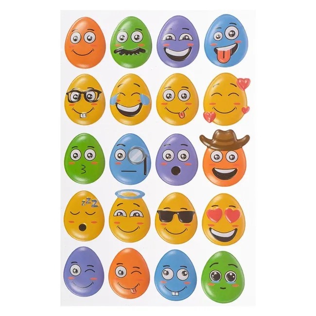 Autocollants Œufs de Pâques Smileys Arpex