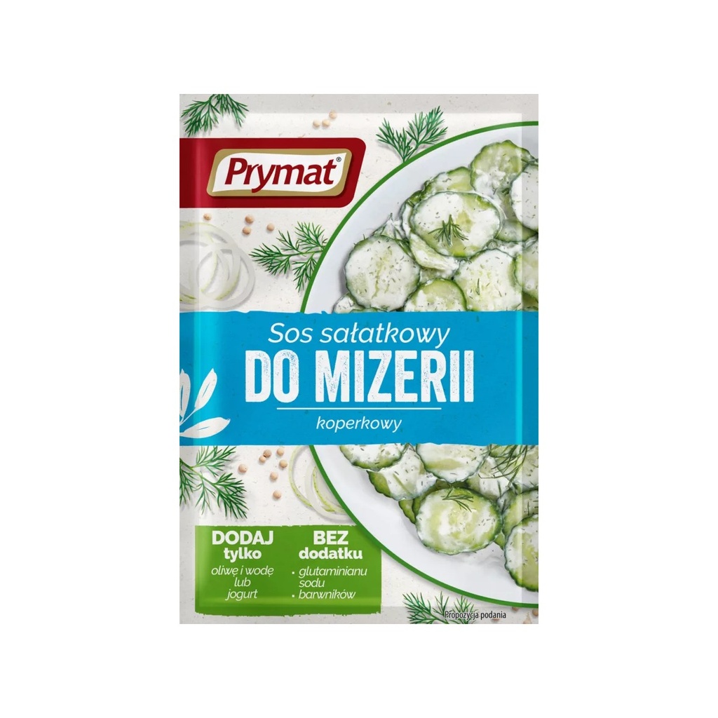 [r005-01-00221-] Sauce pour Salade de Concombres Mizeria Prymat 9 G