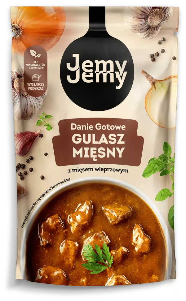 JEMY JEMY DANIE GOTOWE GULASZ MIESNY Z MIESEM WIEPRZOWYM 360G PROFI