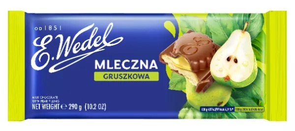 Czekolada 289g Mleczna z Nadzieniem Gruszkowym Wedel