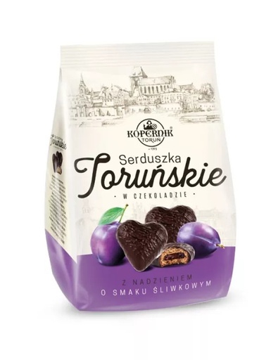 Petits pains d'épice enrobés de chocolat avec fourrage aux prunes 150g Kopernik
