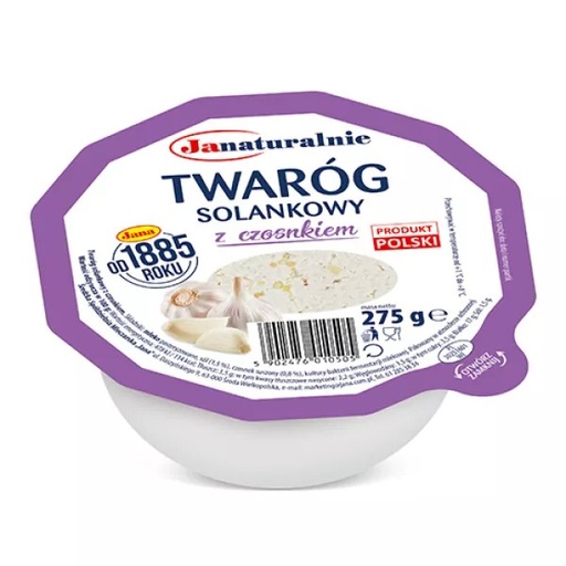Twaróg Solankowy 275g Cylinder z Czosnkiem Jana