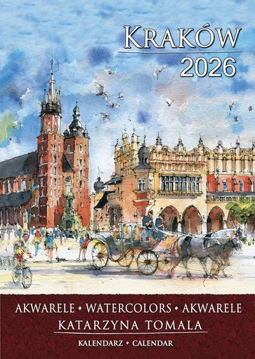 [r009-01-00334-] Kalendarz Ścienny 2026 Kraków Akwarele Katarzyna Tomala B4