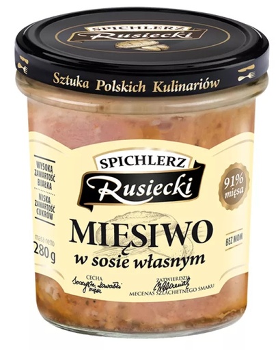 [r002-03-00040-r002-058-9] Mięsiwo w sosie własnym Rusiecki 280g Pamapol