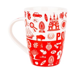 [F25401] Mug Jacek Pologne - symboles rouges et blancs 480ml