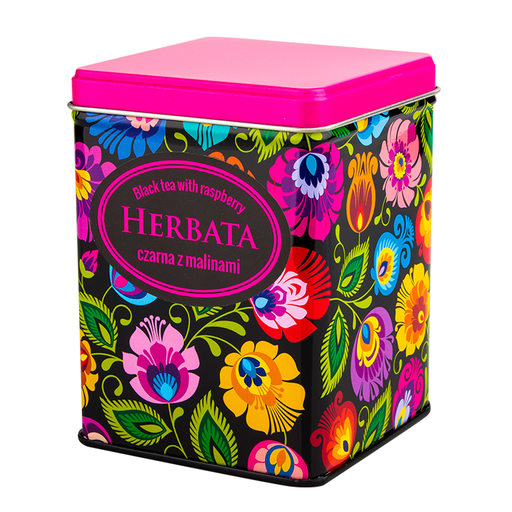 [F14421] Thé noir aux framboises "Łowicka Czarna" 50g en boîte métallique