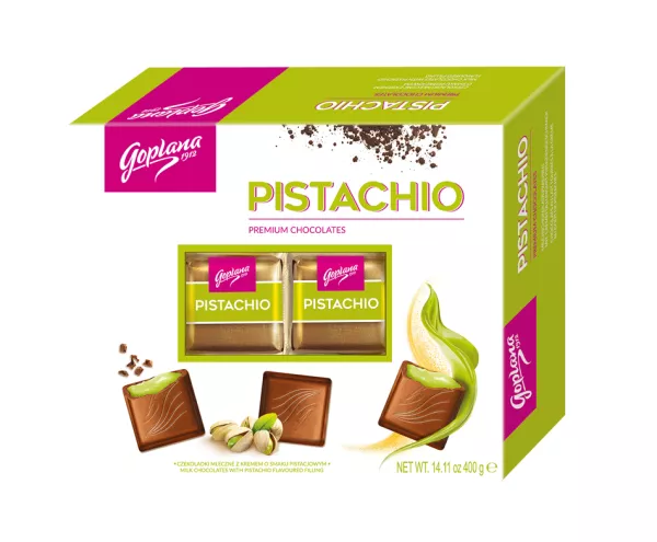 [r008-01-00267-r008-340] Bombonierka Pistachio Goplana 400 g