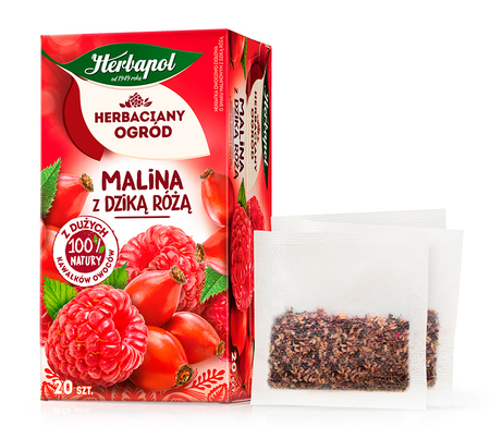 [r010-01-00382-r010-389] Herbata owocowa Malina z dziką różą Herbaciarny Ogród Herbapol 20 x 2,7 g