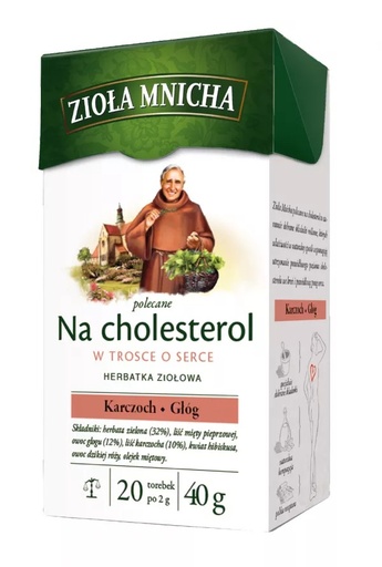 [r010-01-00399-r010-407] Infusion aux plantes Zioła Mnicha pour le cholestérol Herbapol 20 x 2 g
