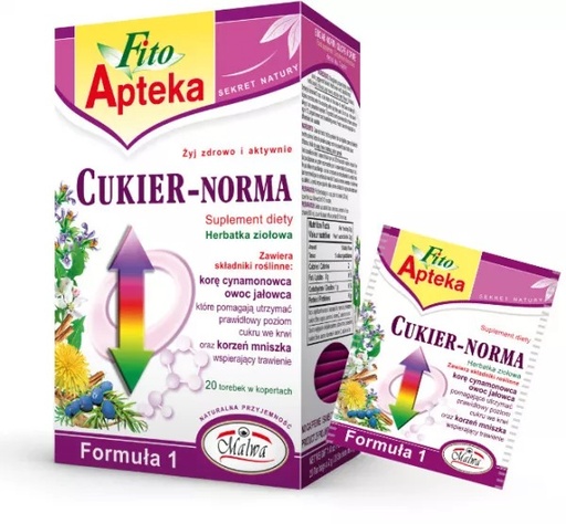 [r010-01-00404-r010-413] Herbata funkcjonalna Fito Apteka Cukier Norma 20*2g Malwa 