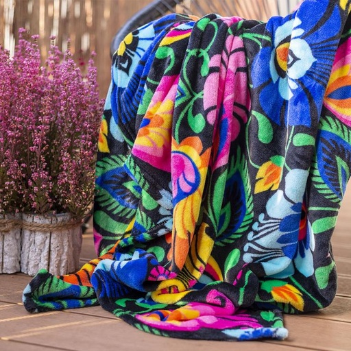 [F21811] Koc FOL 150x200 łowicki czarny