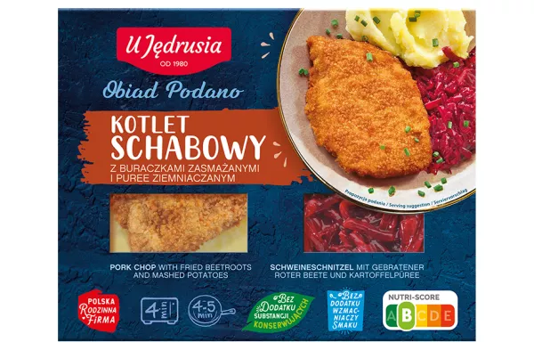 [rc02-04-00535-rc03-601] Kotlet schabowy z puree i buraczkami U Jędrusia 400 g