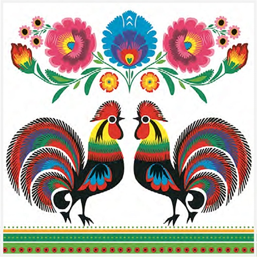 [999] SERVIETTE EN PAPIER FOLKLORIQUE ŁOWICKA 20 pcs -2